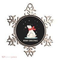 Cute Funny & Unique Christmas Polar Bear & Snow Gift Ornament thumb 0