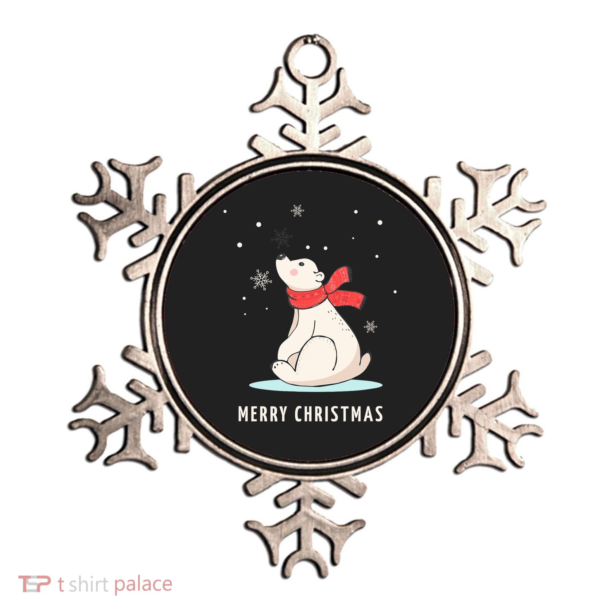 Cute Funny & Unique Christmas Polar Bear & Snow Gift Ornament
