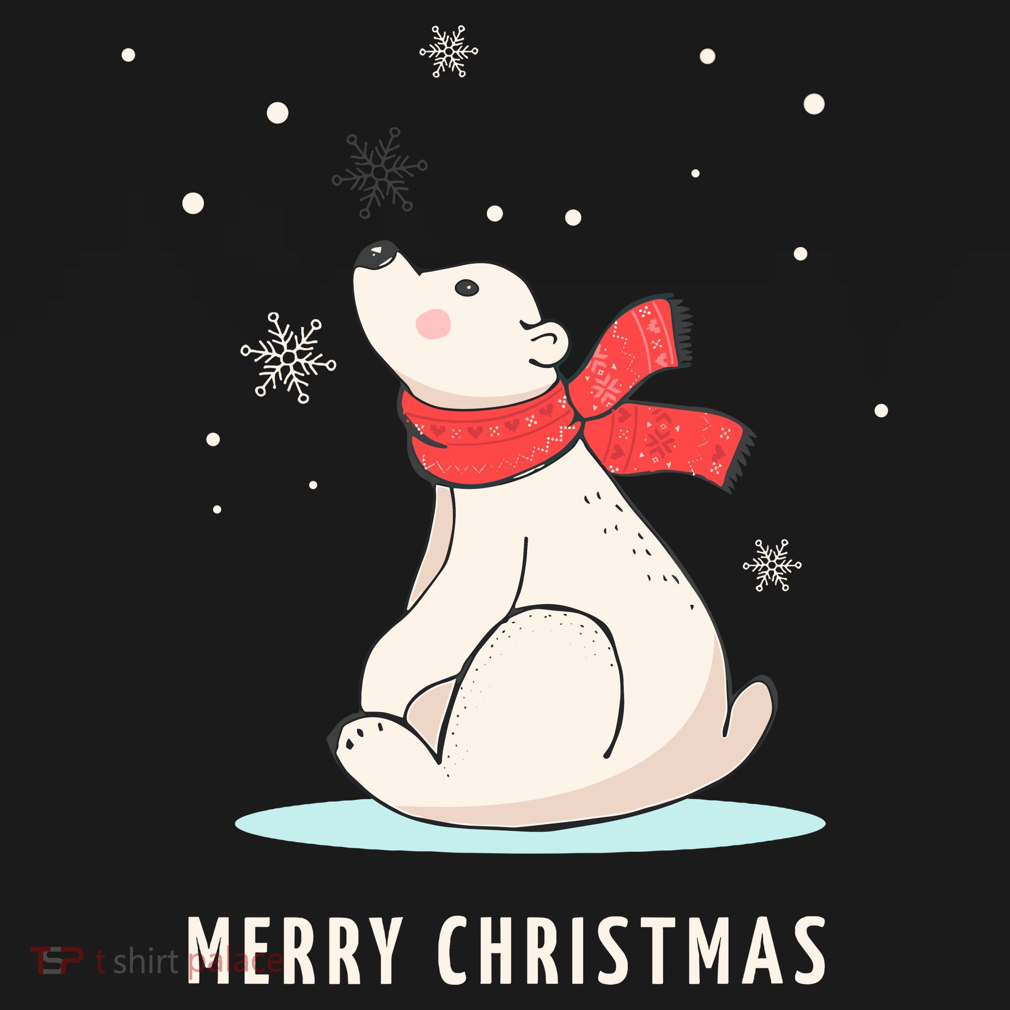 Cute Funny & Unique Christmas Polar Bear & Snow Gift Ornament