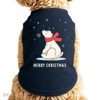 Cute Funny & Unique Christmas Polar Bear & Snow Gift Doggie Tank thumb 0