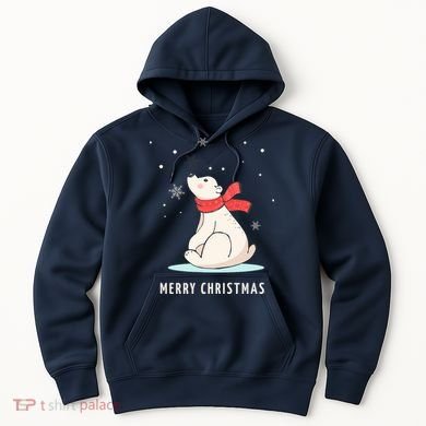 Cute Funny & Unique Christmas Polar Bear & Snow Gift Hoodie