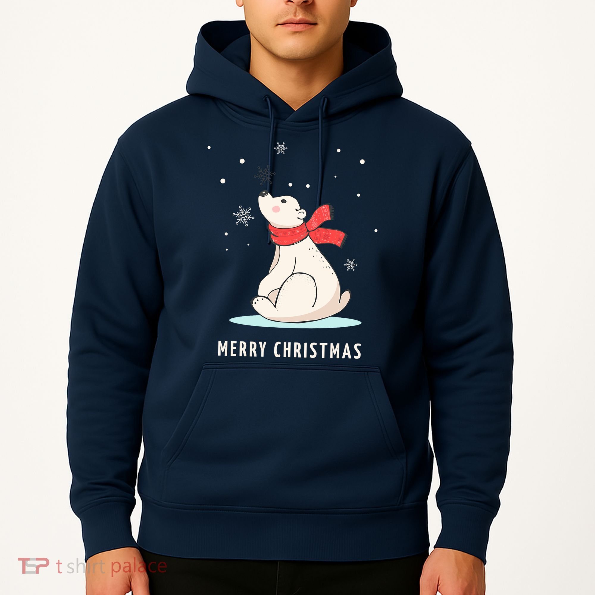 Cute Funny & Unique Christmas Polar Bear & Snow Gift Hoodie
