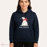 Cute Funny & Unique Christmas Polar Bear & Snow Gift Hoodie thumb 5