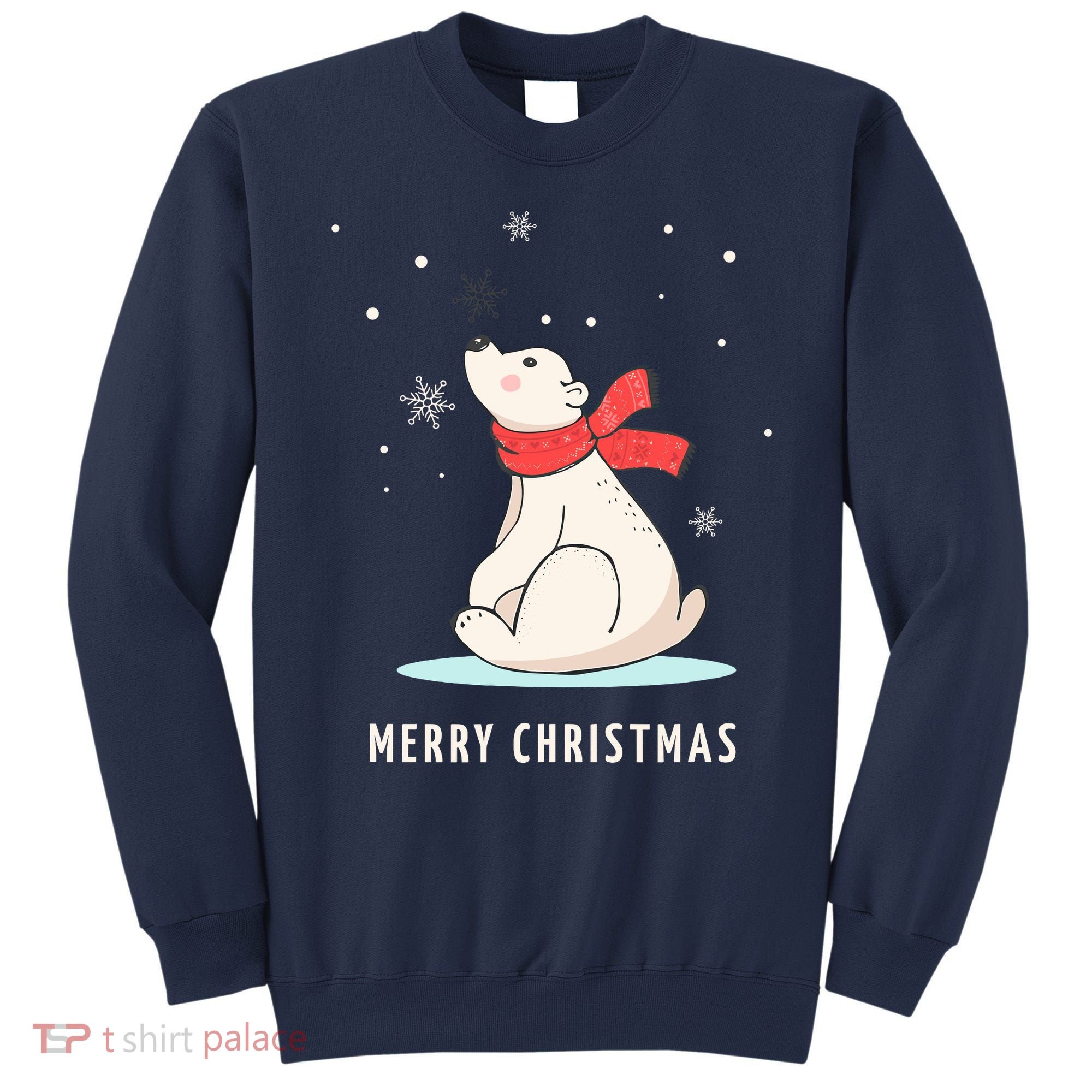 Cute Funny & Unique Christmas Polar Bear & Snow Gift Sweatshirt