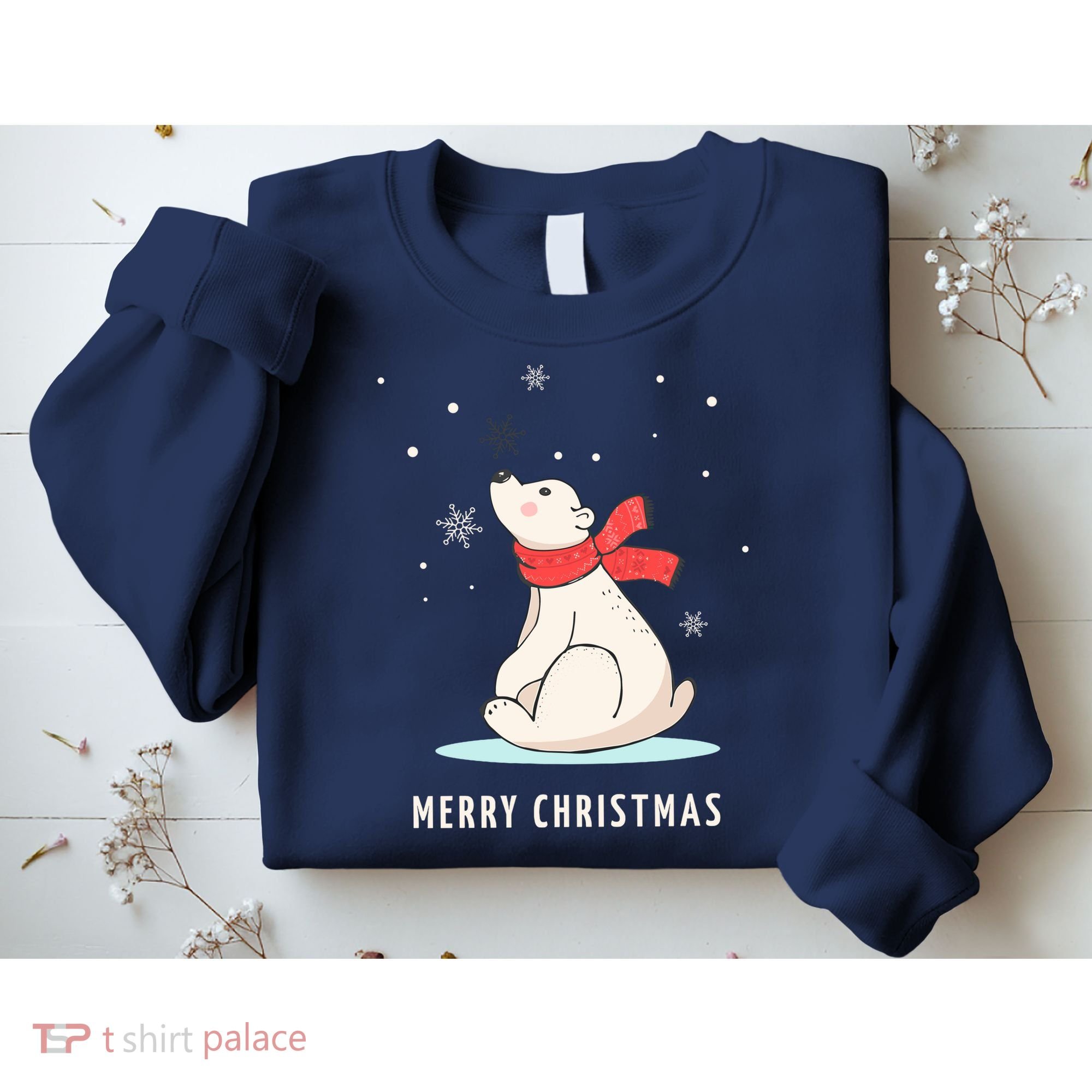 Cute Funny & Unique Christmas Polar Bear & Snow Gift Sweatshirt