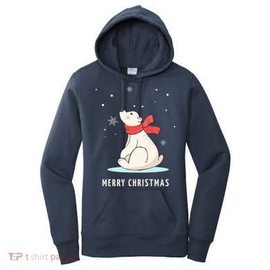 Cute Funny & Unique Christmas Polar Bear & Snow Gift Women's Hoodie