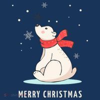 Cute Funny & Unique Christmas Polar Bear & Snow Gift Women's Hoodie thumb 2