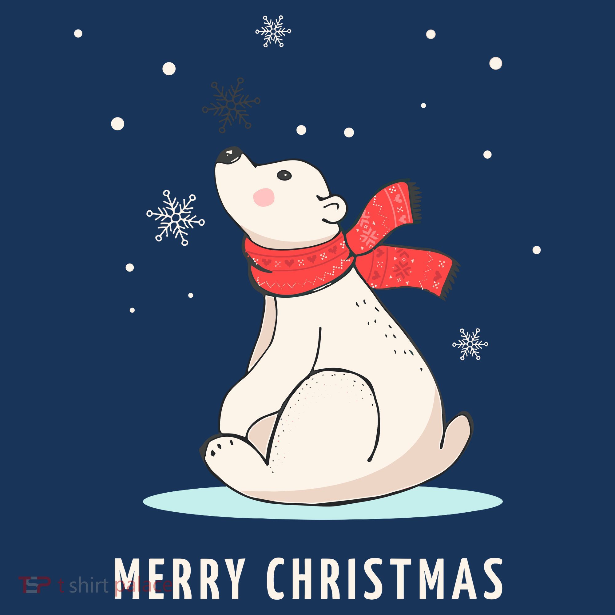 Cute Funny & Unique Christmas Polar Bear & Snow Gift Women's Hoodie