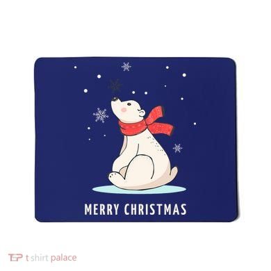 Cute Funny & Unique Christmas Polar Bear & Snow Gift Mousepad