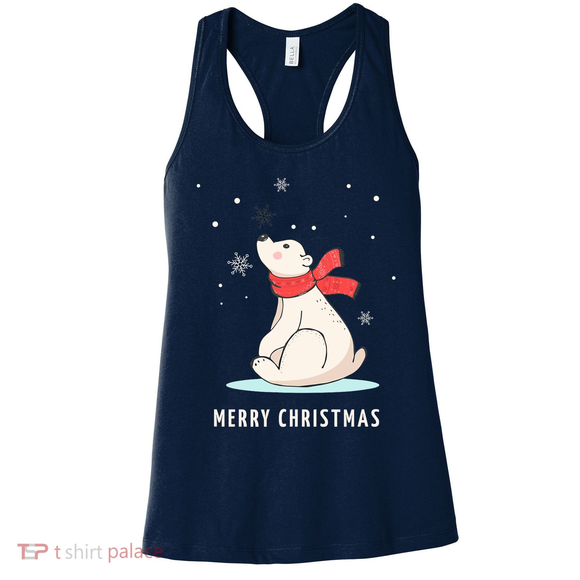 Cute Funny & Unique Christmas Polar Bear & Snow Gift Women's Tank Top
