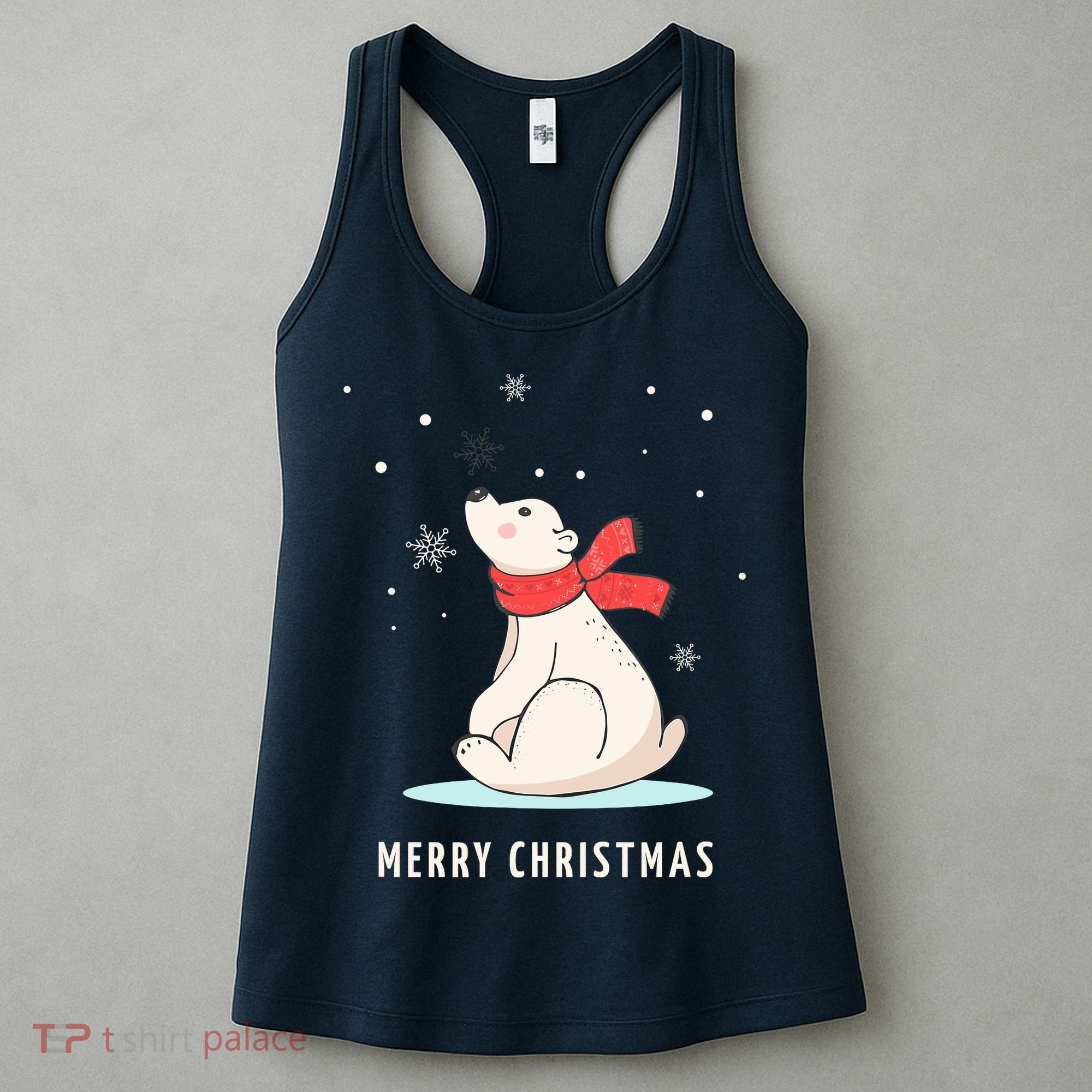 Cute Funny & Unique Christmas Polar Bear & Snow Gift Women's Tank Top