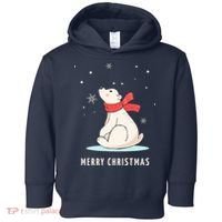 Cute Funny & Unique Christmas Polar Bear & Snow Gift Toddler Hoodie thumb 0