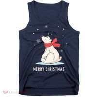 Cute Funny & Unique Christmas Polar Bear & Snow Gift Tank Top thumb 0