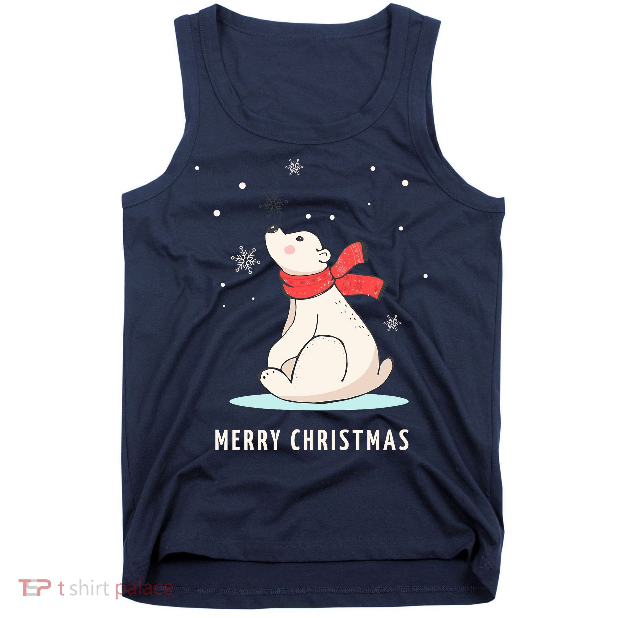 Cute Funny & Unique Christmas Polar Bear & Snow Gift Tank Top
