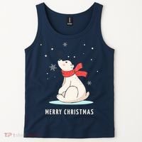 Cute Funny & Unique Christmas Polar Bear & Snow Gift Tank Top thumb 2