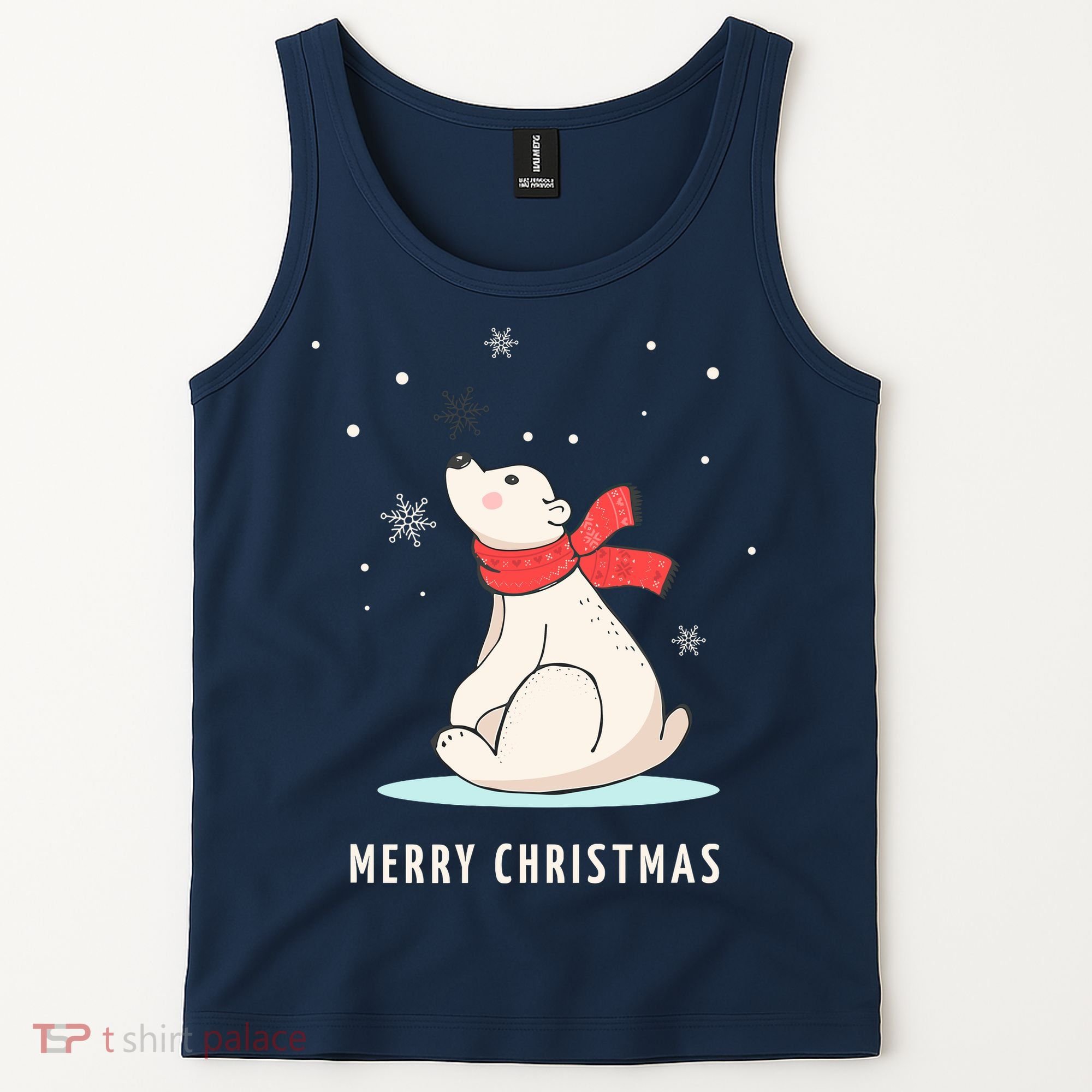 Cute Funny & Unique Christmas Polar Bear & Snow Gift Tank Top