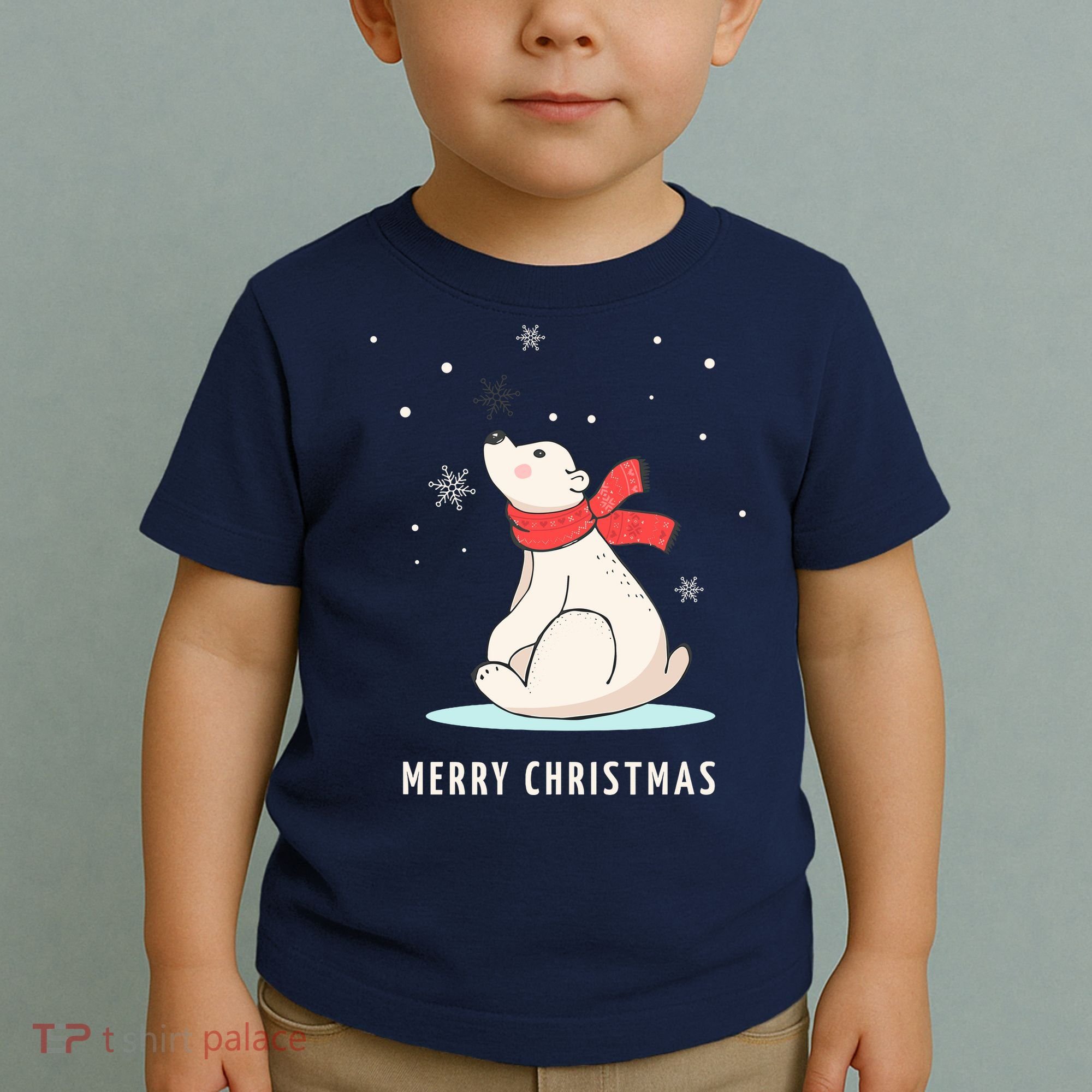 Cute Funny & Unique Christmas Polar Bear & Snow Gift Toddler T-Shirt
