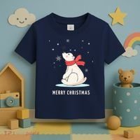 Cute Funny & Unique Christmas Polar Bear & Snow Gift Toddler T-Shirt thumb 3