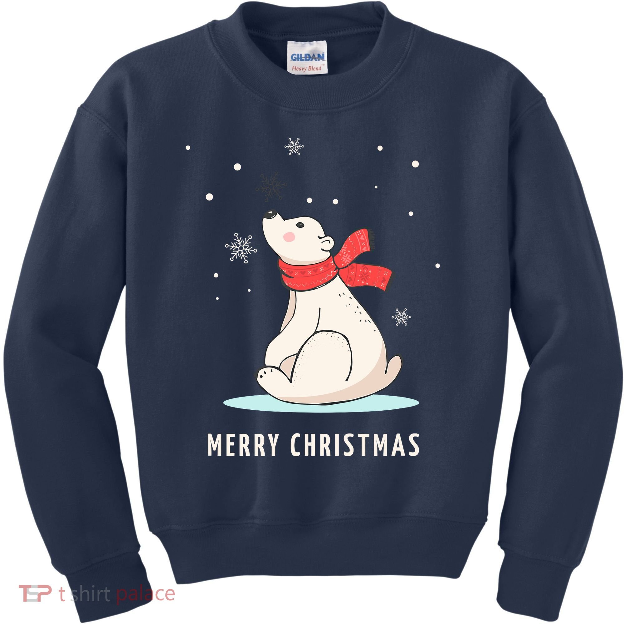 Cute Funny & Unique Christmas Polar Bear & Snow Gift Kids Sweatshirt