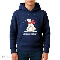 Cute Funny & Unique Christmas Polar Bear & Snow Gift Kids Hoodie thumb 4