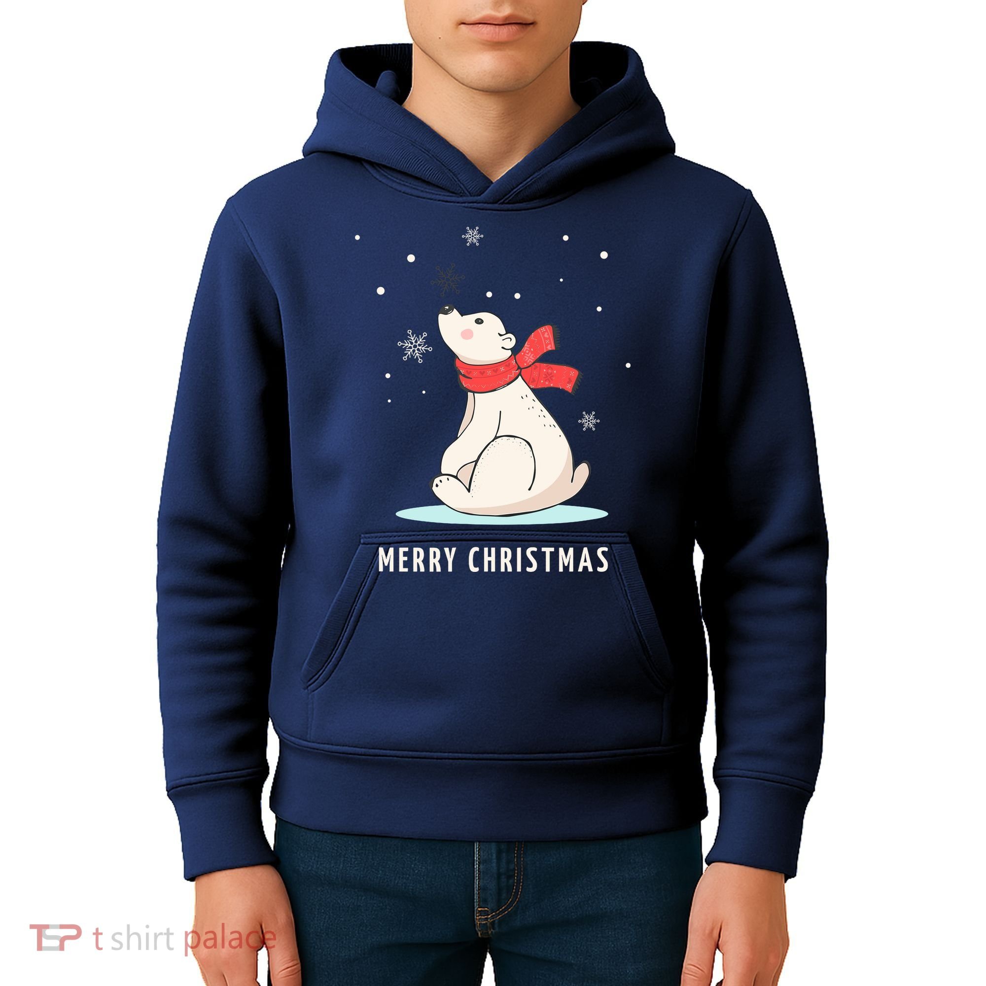 Cute Funny & Unique Christmas Polar Bear & Snow Gift Kids Hoodie
