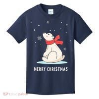 Cute Funny & Unique Christmas Polar Bear & Snow Gift Kids T-Shirt thumb 0