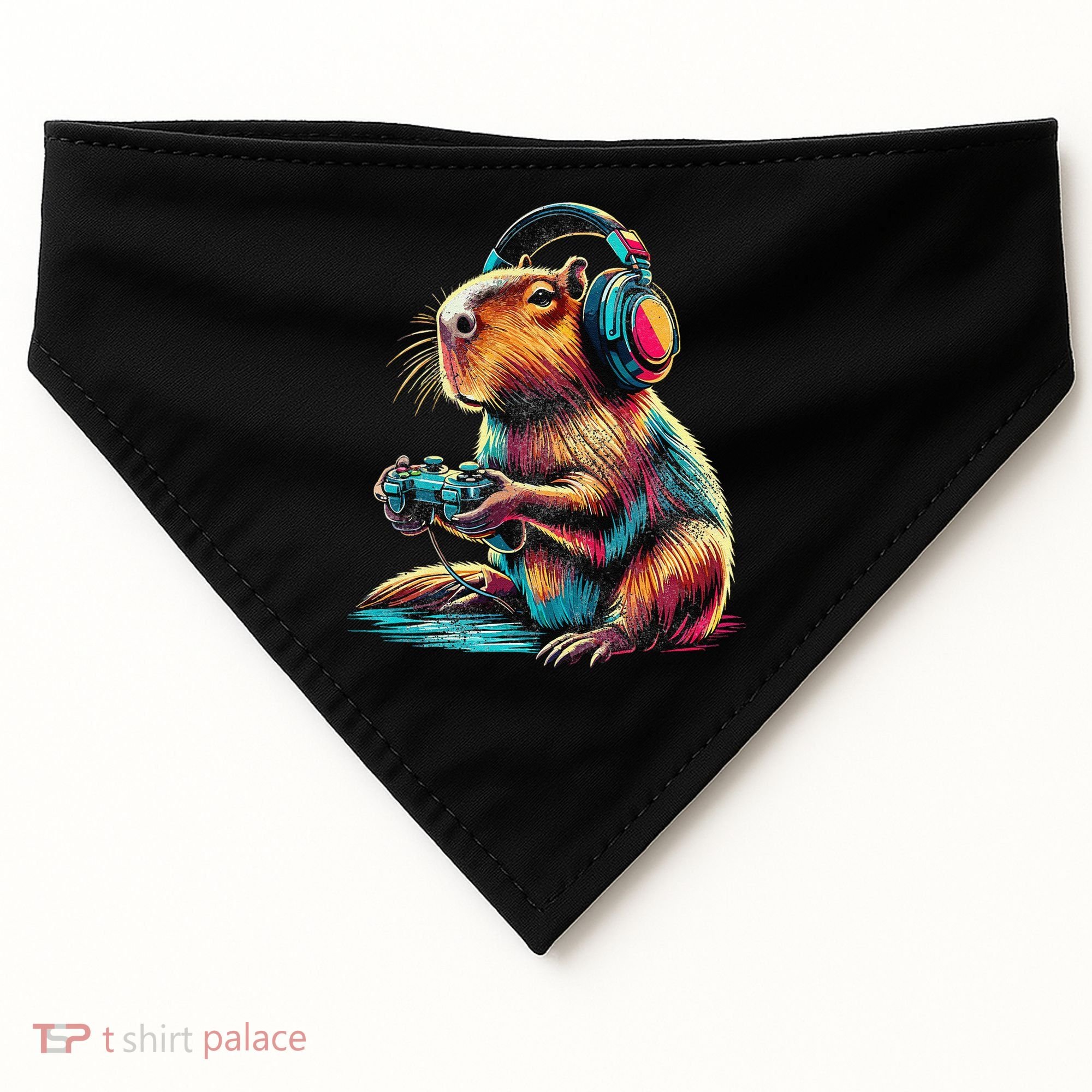 Capybara Funny Video Games Capybara USA-Made Doggie Bandana