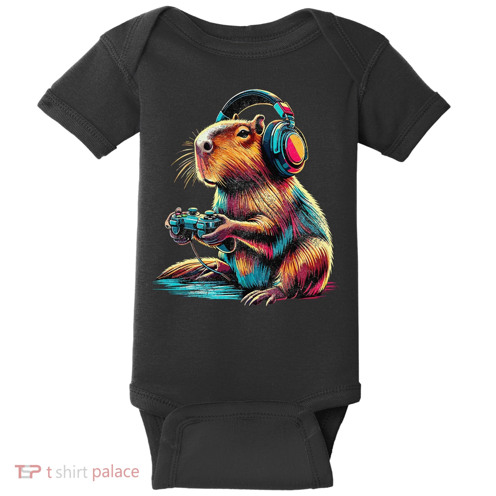 Capybara Funny Video Games Capybara Baby Bodysuit