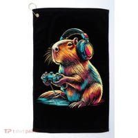 Capybara Funny Video Games Capybara Golf Towel thumb 0