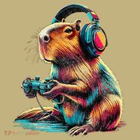 Capybara Funny Video Games Capybara Kids T-Shirt thumb 2