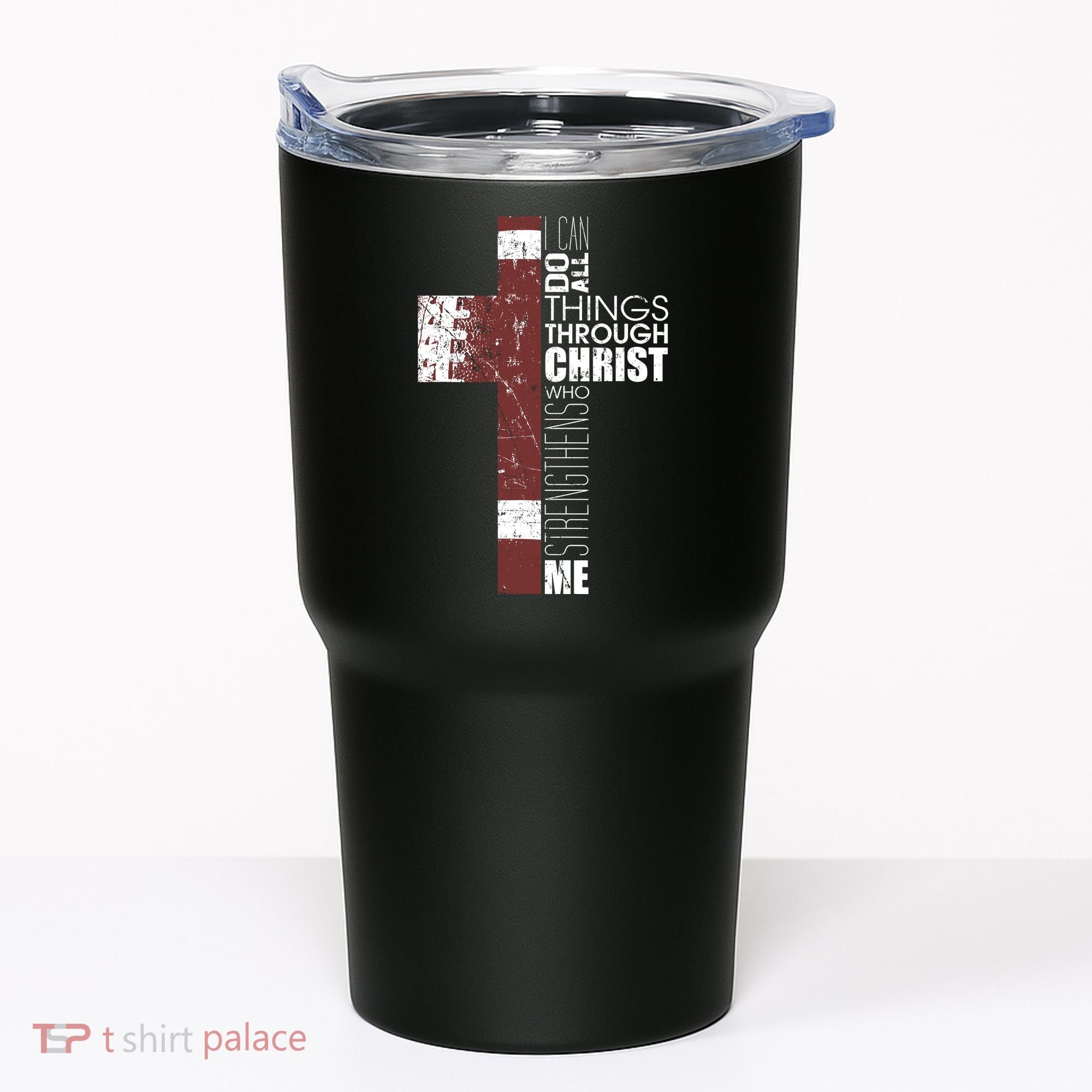 Christian Football Verse I Can Do All Things Through Christ Tumbler