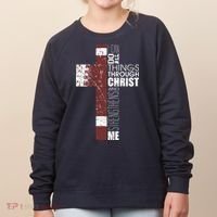 Christian Football Verse I Can Do All Things Through Christ Women's Sweatshirt thumb 0