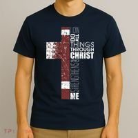 Christian Football Verse I Can Do All Things Through Christ T-Shirt thumb 3