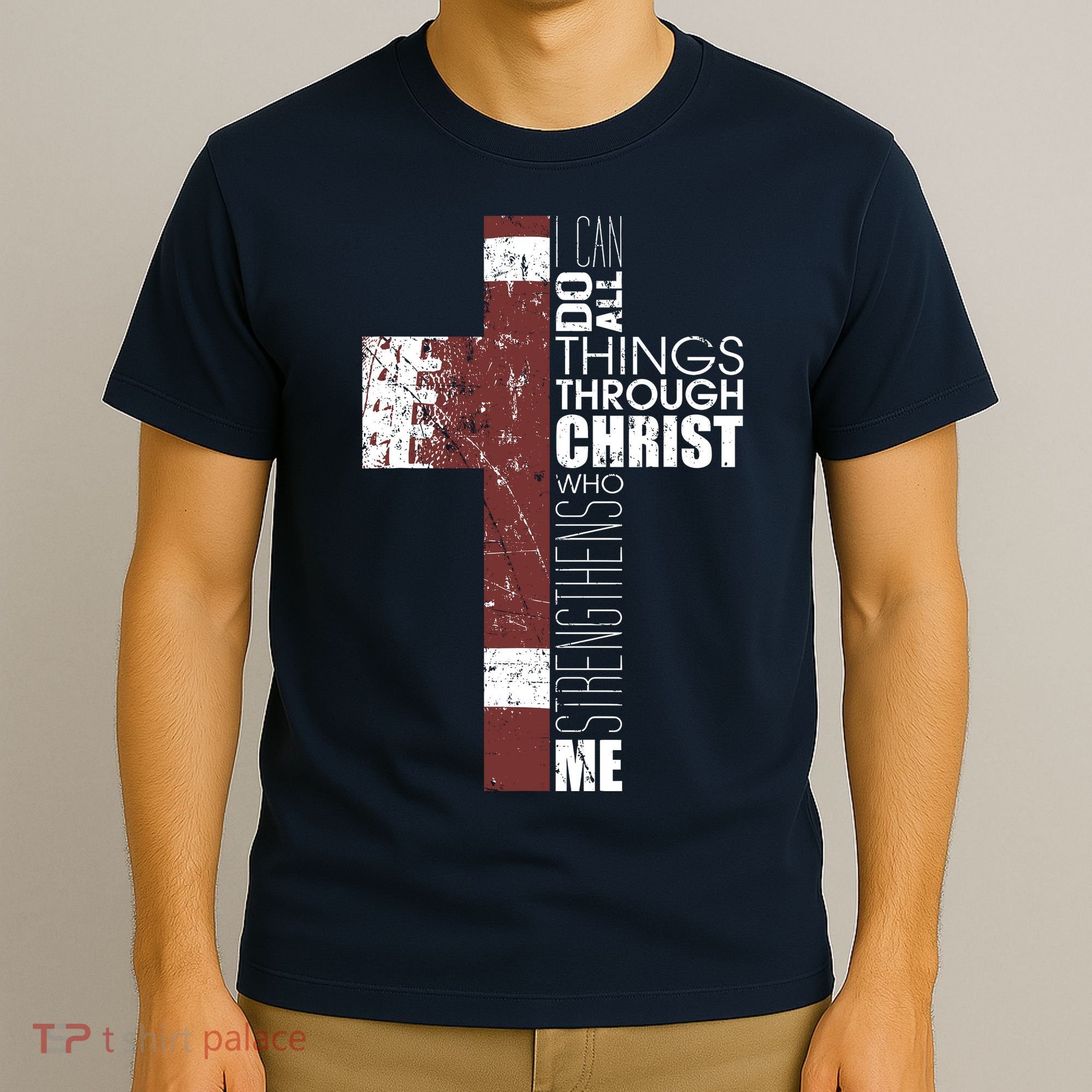 Christian Football Verse I Can Do All Things Through Christ T-Shirt