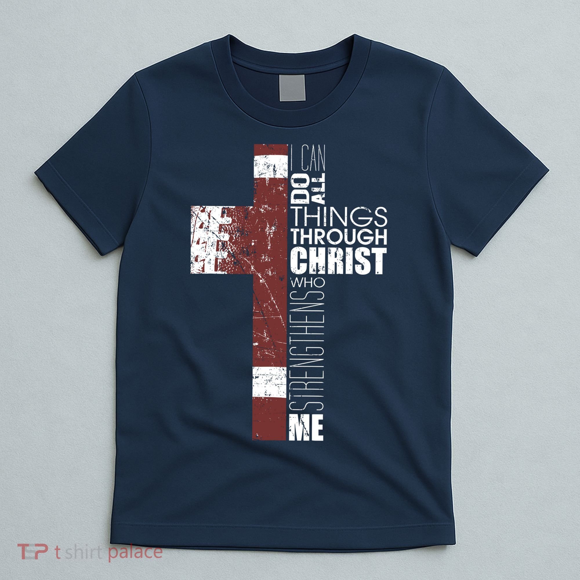 Christian Football Verse I Can Do All Things Through Christ T-Shirt