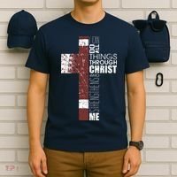 Christian Football Verse I Can Do All Things Through Christ T-Shirt thumb 6