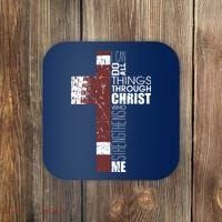 Christian Football Verse I Can Do All Things Through Christ Coaster thumb 0