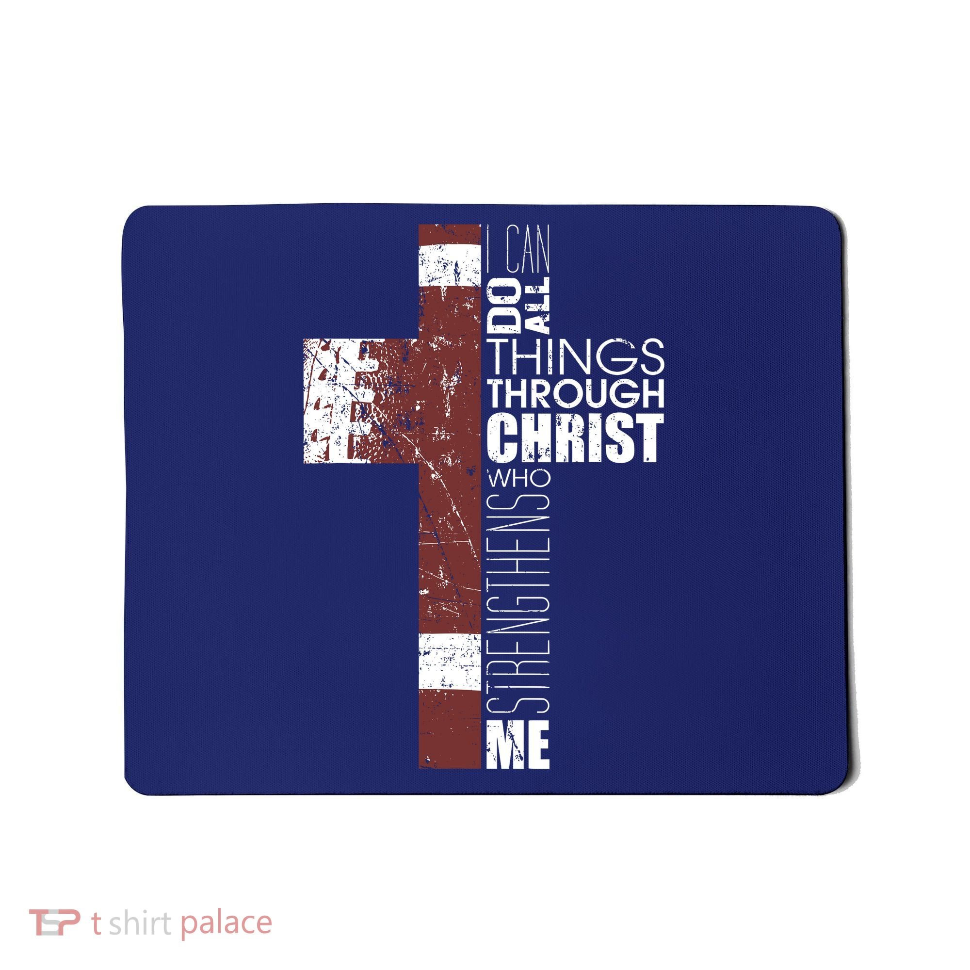 Christian Football Verse I Can Do All Things Through Christ Mousepad