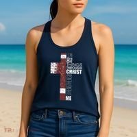 Christian Football Verse I Can Do All Things Through Christ Women's Tank Top thumb 2