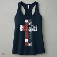 Christian Football Verse I Can Do All Things Through Christ Women's Tank Top thumb 3