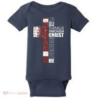 Christian Football Verse I Can Do All Things Through Christ Baby Bodysuit thumb 0