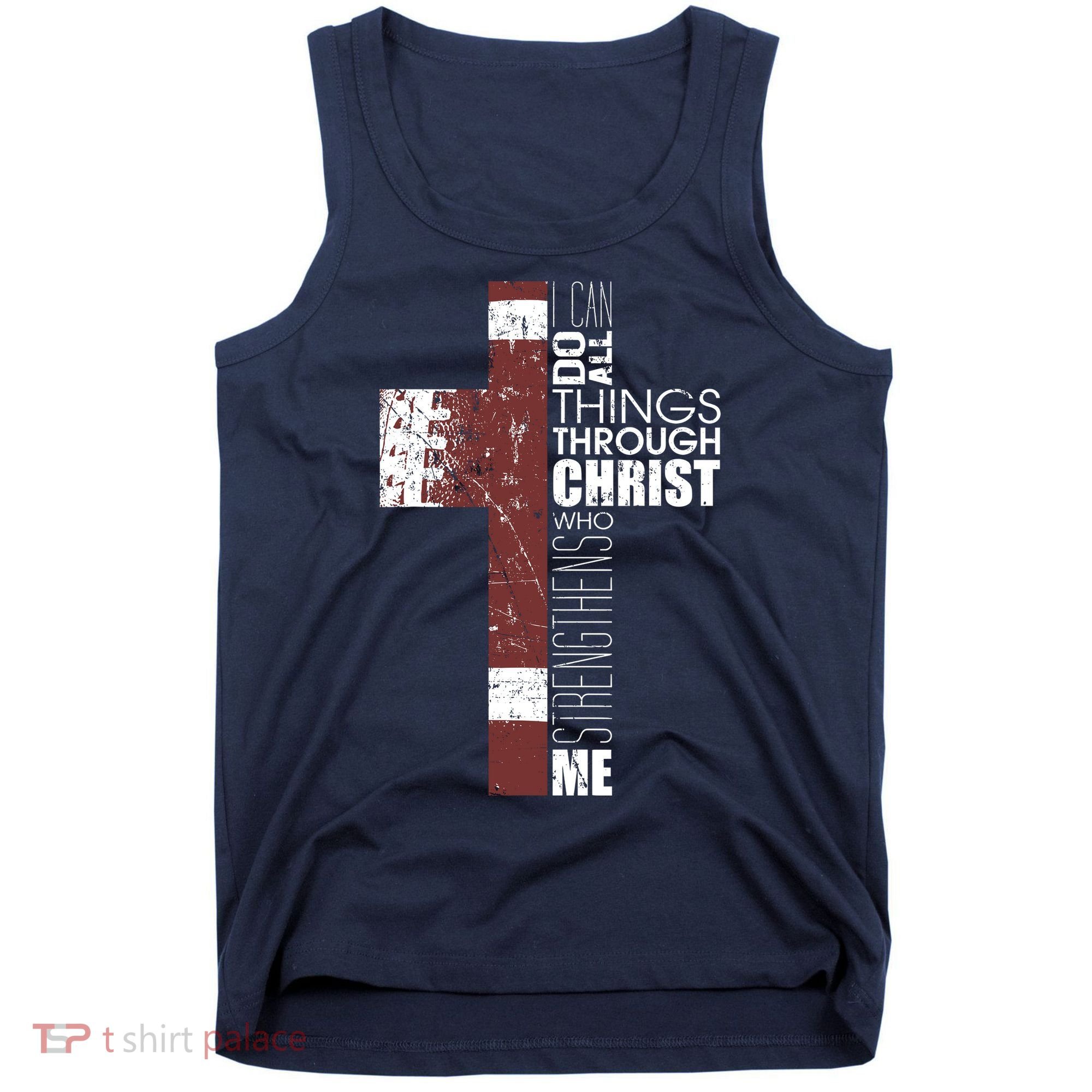 Christian Football Verse I Can Do All Things Through Christ Tank Top