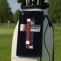 Christian Football Verse I Can Do All Things Through Christ Golf Towel thumb 2