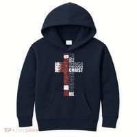 Christian Football Verse I Can Do All Things Through Christ Kids Hoodie thumb 0