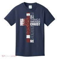 Christian Football Verse I Can Do All Things Through Christ Kids T-Shirt thumb 0