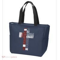 Christian Football Verse I Can Do All Things Through Christ Tote Bag thumb 3