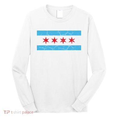 Chicago Flag Vintage Long Sleeve Shirt