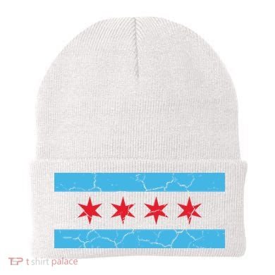 Chicago Flag Vintage Beanie
