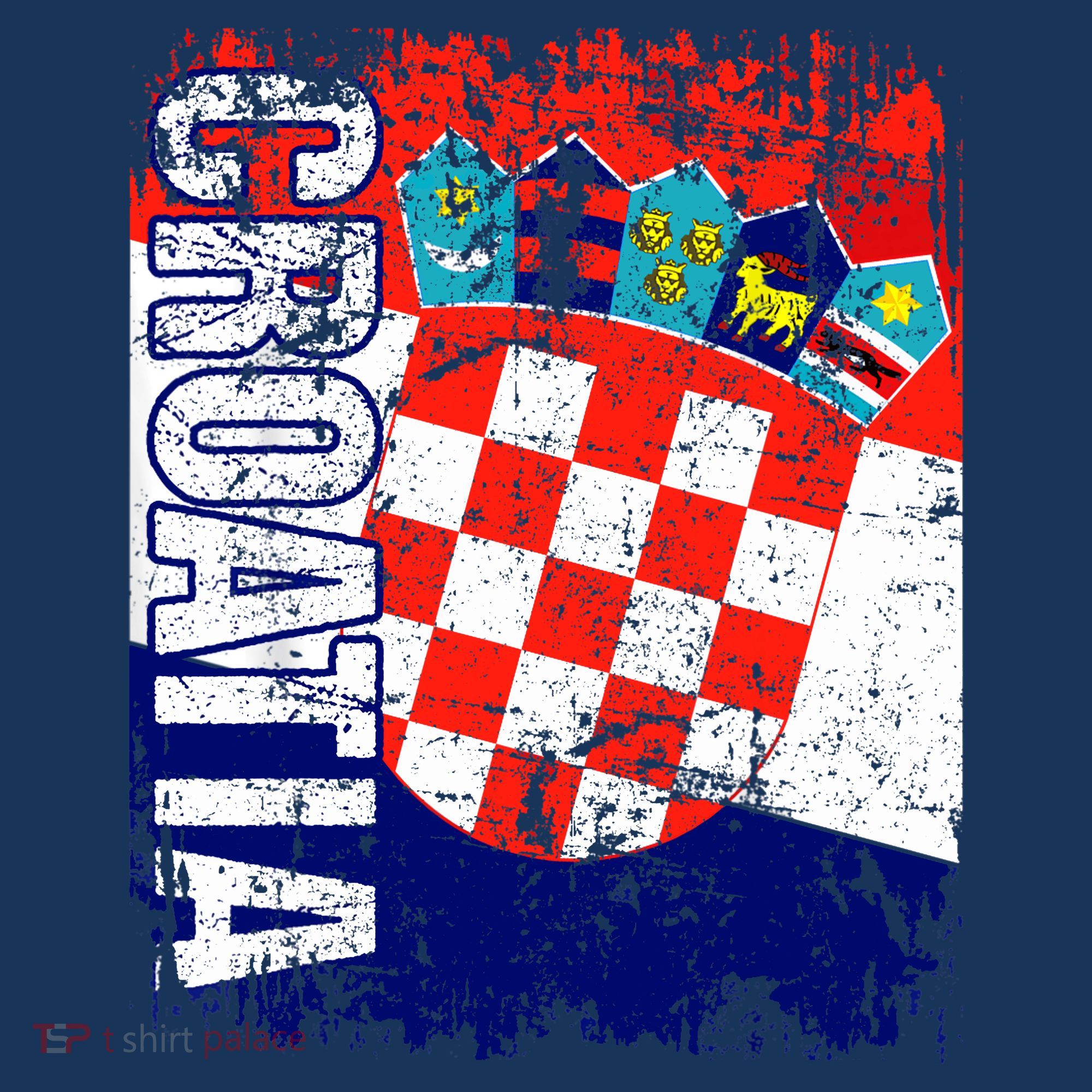 CROATIA Flag Vintage Distressed CROATIA T-Shirt