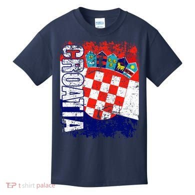 CROATIA Flag Vintage Distressed CROATIA Kids T-Shirt